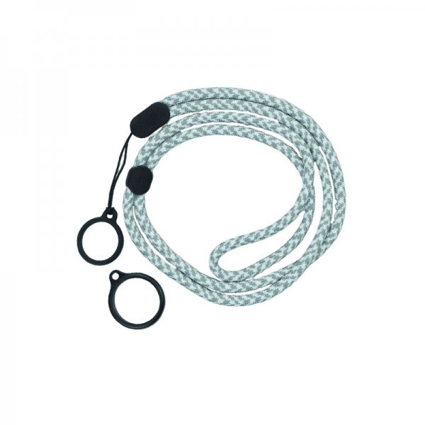Round Adjustable Lanyard With 2 Silicone Rings Grey + White (1pc)