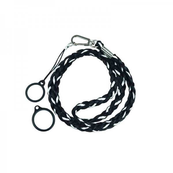 Weave Lanyard With 2 Silicone Rings Black + Grey (1pc)