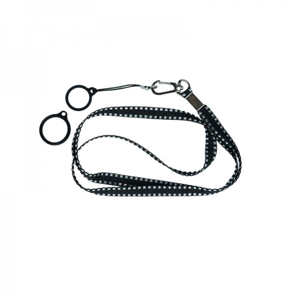 Lanière Flat Avec 2 Anneaux Silicone Black (1pc)