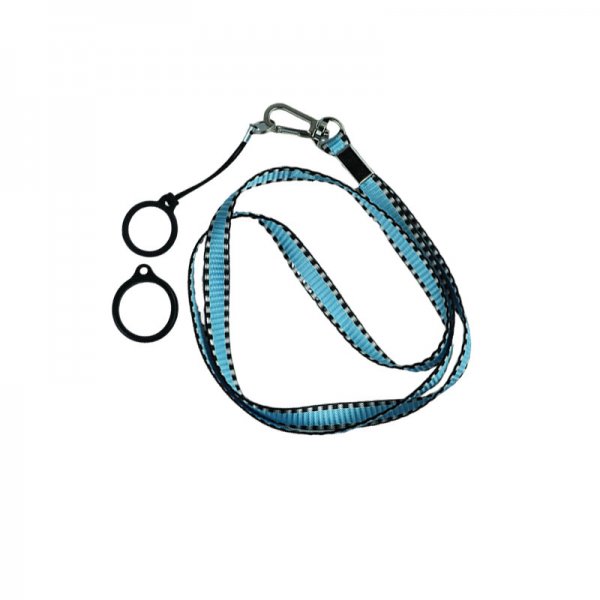 Flat Lanyard With 2 Silicone Rings Blue (1pc)