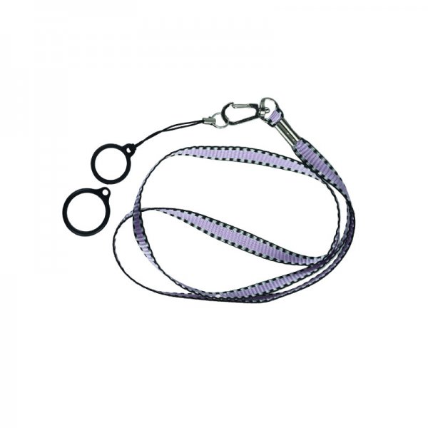 Flat Lanyard With 2 Silicone Rings Purple (1pc)