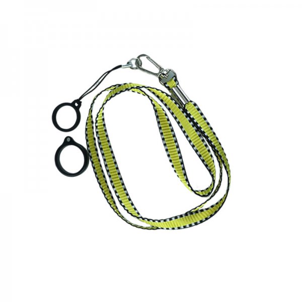 Flat Lanyard With 2 Silicone Rings Yellow (1pc)