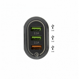 Adaptater Wall/USB 3 port 2,1A 5V Fast Charge 3.0 - BK373