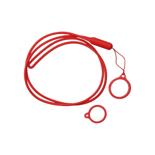 Adjustable Lanyard With Silicone Ring Red (1pc)