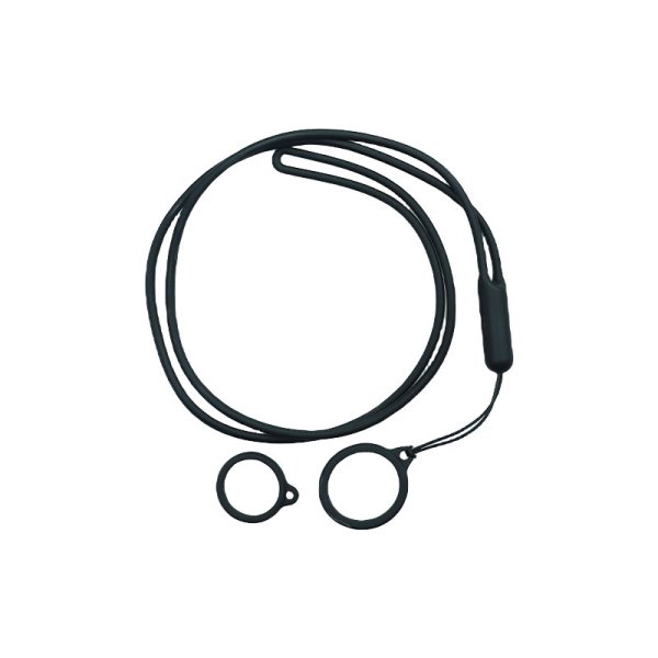 Lanière Réglable Avec Anneau Silicone Black (1pc)