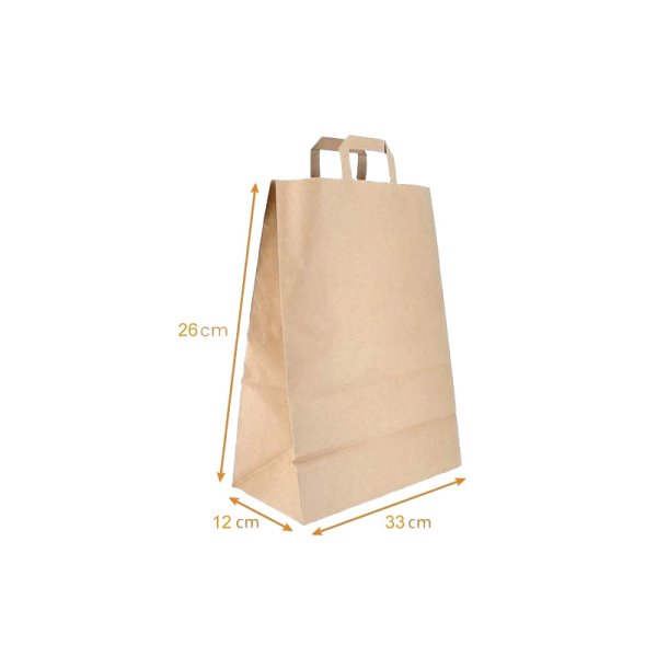 Bag Handles Kraft Brown 260 x 120 X 330mm (50pcs) - SK3
