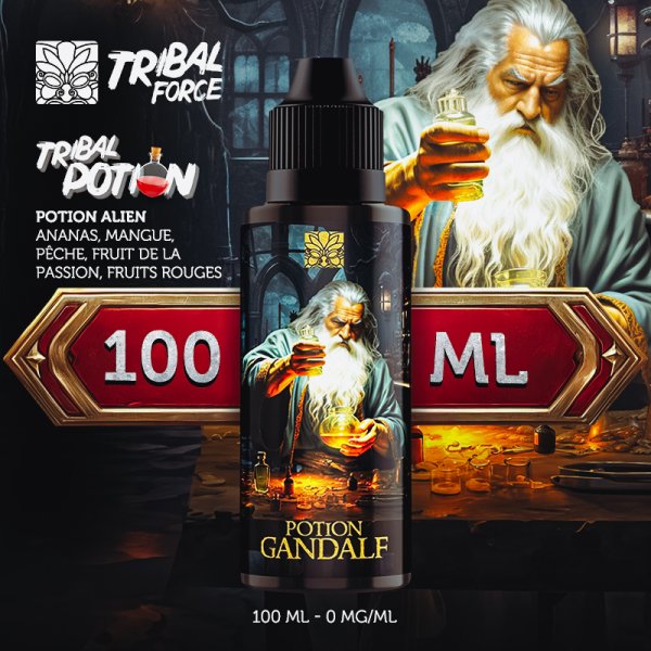 Potion Gandalf (Pêche/Ananas/Mangue/Passion/Fruits rouges) 0mg 100ml - Tribal Force