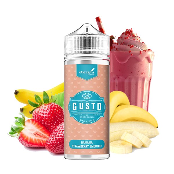 Banana Strawberry Smoothie 0mg 100ml - Gusto by Omerta Liquids