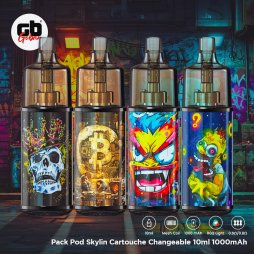 Pack Pod Skylin Cartouche changeable 10ml 1000mAh New Colors - Gobar