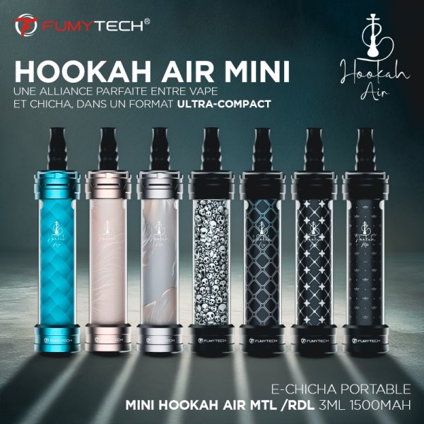 E-Chicha Portable Mini Hookah Air MTL /RDL 3ml 1500mAh - Fumytech
