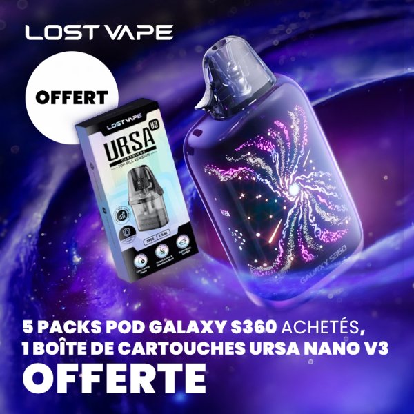 [Offer] Buy 5 Galaxy S360 Pod Kits, Get 1 Box of Ursa Nano V3 Cartridges Free - Lost Vape