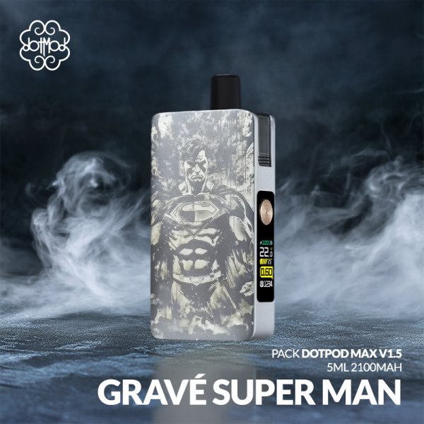 Pack DotPod Max V1.5 5ml 2100mAh Gravé Super Man - Dotmod