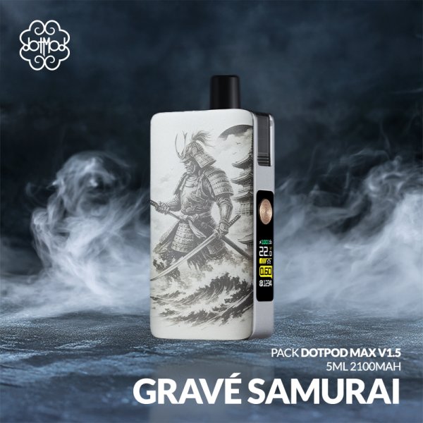 Pack DotPod Max V1.5 5ml 2100mAh Gravé Samurai - Dotmod
