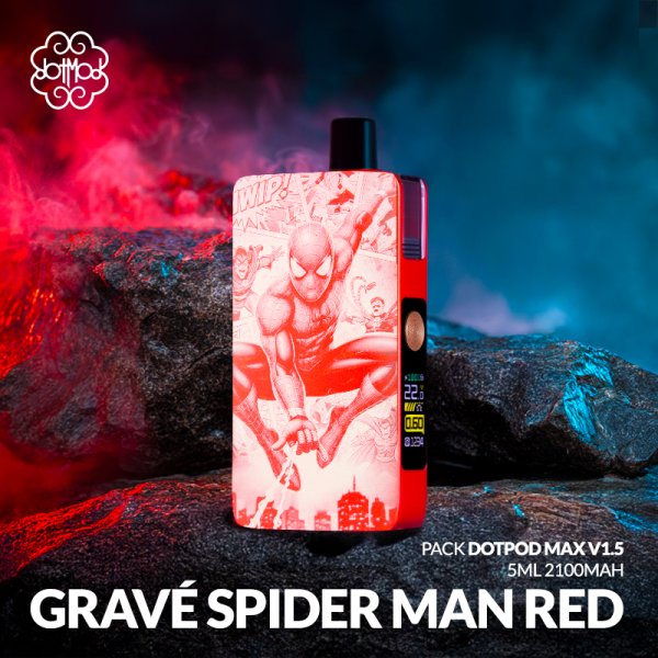Kit DotPod Max V1.5 5ml 2100mAh Engraved Spider Man Red - Dotmod