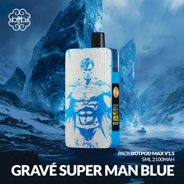 Pack DotPod Max V1.5 5ml 2100mAh Gravé Super Man Blue - Dotmod