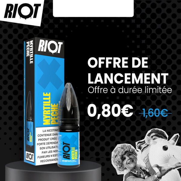 Myrtille Pêche Nic Salts 10ml - Riot X by Riot