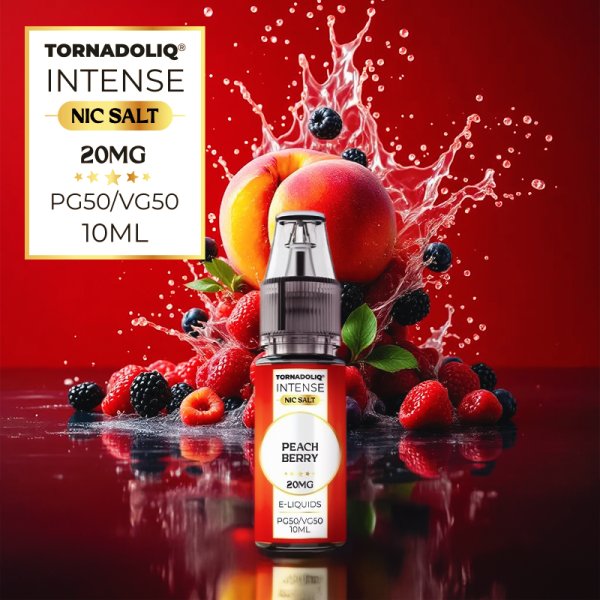 Peach Berry Nic Salts 20mg 10ml - Intense by Tornadoliq