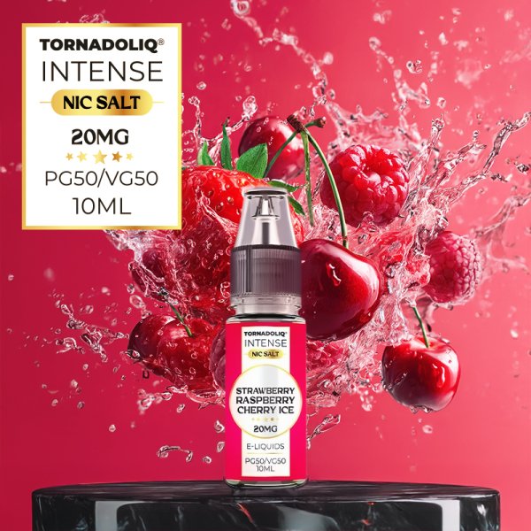 Strawberry Raspberry Cherry Ice Nic Salts 10ml - Intense by Tornadoliq