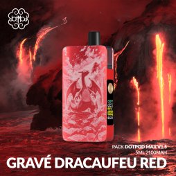 Pack DotPod Max V1.5 5ml 2100mAh Gravé Dracaufeu Red - Dotmod