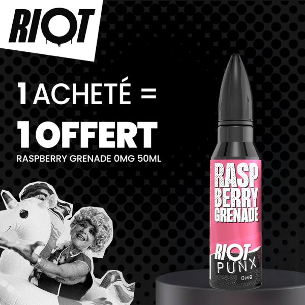 [Offer] Buy 1 Raspberry Grenade 0mg 50ml, Get 1 Free - Punx by Riot