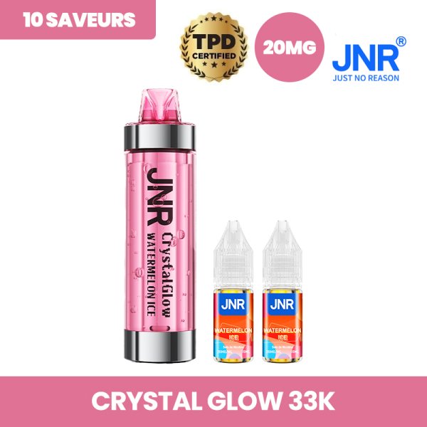 Crystal Glow 33k + 2 E-liquides 800mAh 2+10ml / 2% - JNR