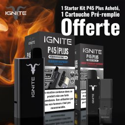 1 Starter Kit P45 Plus Blueberry Raspberry Acheté, 1 Cartouche Pré-remplie Cherry Strawberry Raspberry Offerte - Ignite [Offre]