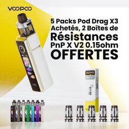 [Offer] Buy 5 Drag X3 Pod Kits, Get 2 Free Boxes of PnP X V2 0.15ohm Coils - Voopoo